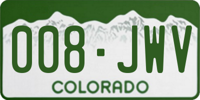 CO license plate 008JWV
