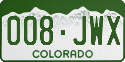 CO license plate 008JWX