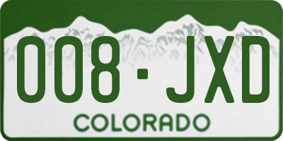 CO license plate 008JXD
