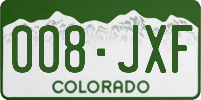 CO license plate 008JXF