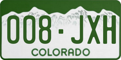 CO license plate 008JXH