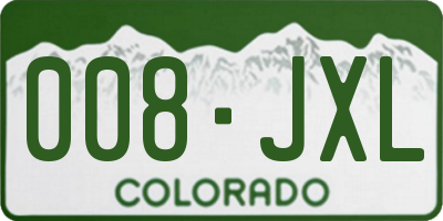 CO license plate 008JXL