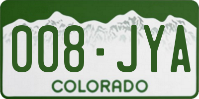CO license plate 008JYA