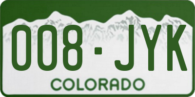 CO license plate 008JYK