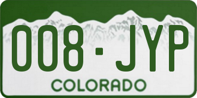 CO license plate 008JYP