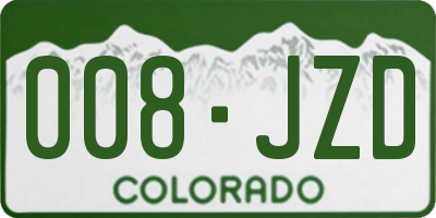 CO license plate 008JZD