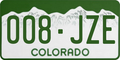 CO license plate 008JZE