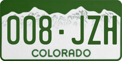 CO license plate 008JZH
