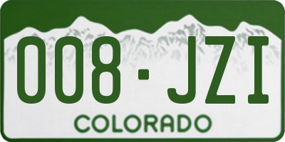 CO license plate 008JZI