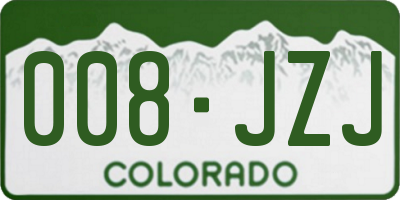 CO license plate 008JZJ