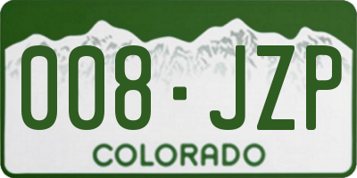 CO license plate 008JZP