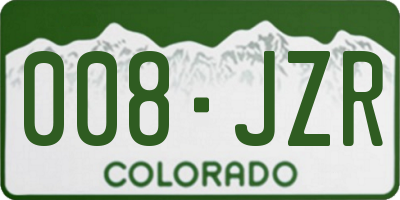 CO license plate 008JZR