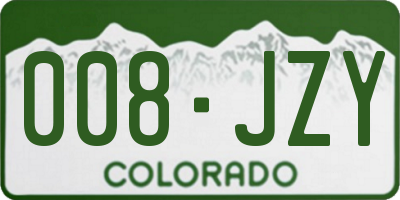CO license plate 008JZY