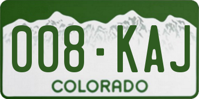 CO license plate 008KAJ