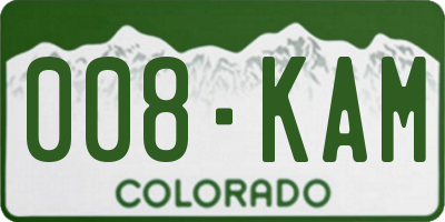 CO license plate 008KAM