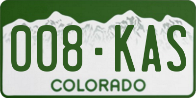 CO license plate 008KAS