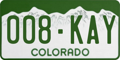 CO license plate 008KAY