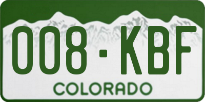 CO license plate 008KBF