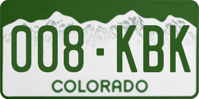CO license plate 008KBK
