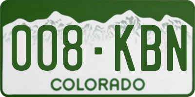 CO license plate 008KBN