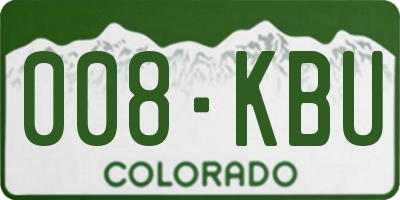 CO license plate 008KBU