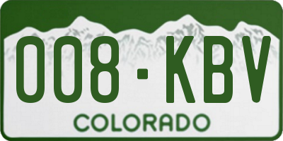 CO license plate 008KBV