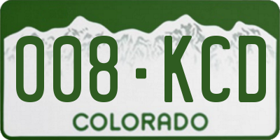 CO license plate 008KCD