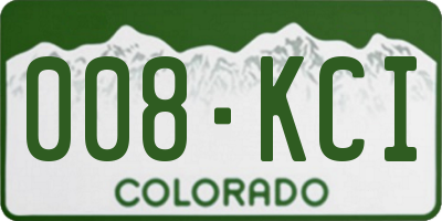 CO license plate 008KCI