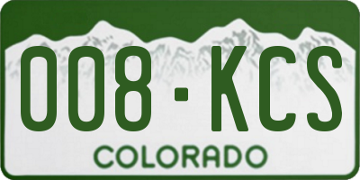 CO license plate 008KCS