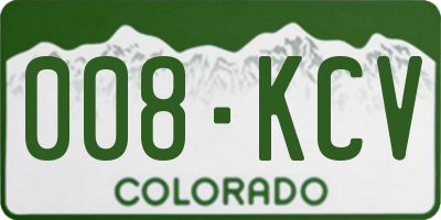 CO license plate 008KCV