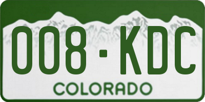 CO license plate 008KDC