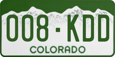 CO license plate 008KDD