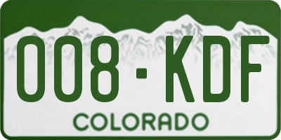 CO license plate 008KDF