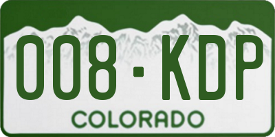 CO license plate 008KDP