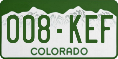 CO license plate 008KEF