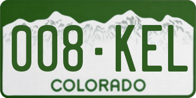 CO license plate 008KEL
