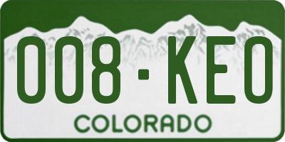 CO license plate 008KEO