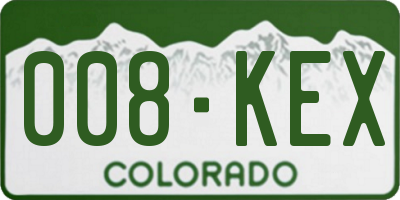 CO license plate 008KEX