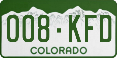 CO license plate 008KFD