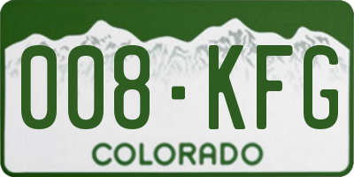 CO license plate 008KFG
