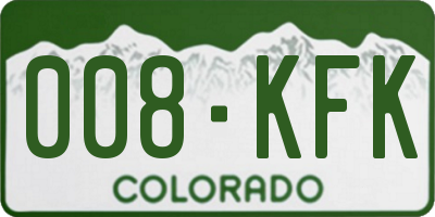 CO license plate 008KFK