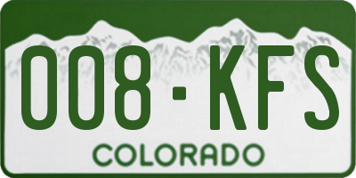 CO license plate 008KFS