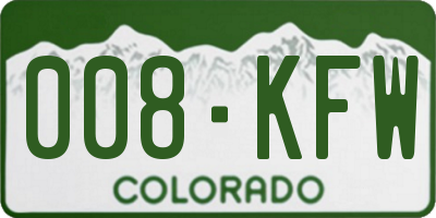 CO license plate 008KFW