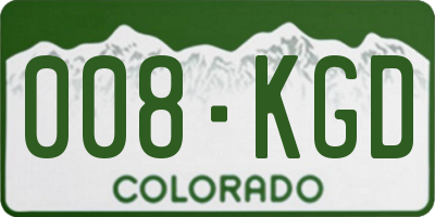 CO license plate 008KGD