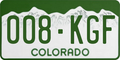 CO license plate 008KGF