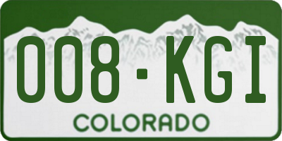 CO license plate 008KGI