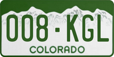 CO license plate 008KGL