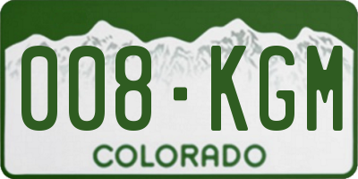CO license plate 008KGM