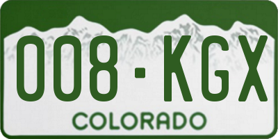 CO license plate 008KGX