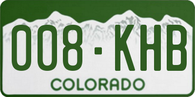 CO license plate 008KHB